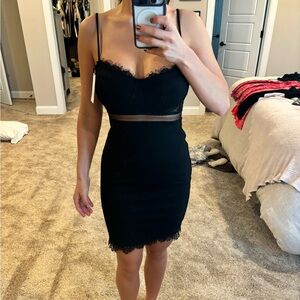 ASTR Black lace adjustable strap cocktail dress